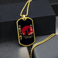 Samurai - Fall Down Seven Times Stand Up Eight - Bushido - Katana - Ronin - Black Dog Tag - Samurai Dog Tag - Military Ball Chain - Luxury Dog Tag