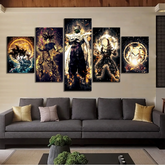 Dragon Ball - 5 Pieces Wall Art - Kid Goku - Black Goku - Piccolo - Krillin - Kamehameha - Dragon Ball Poster - Dragon Ball Canvas