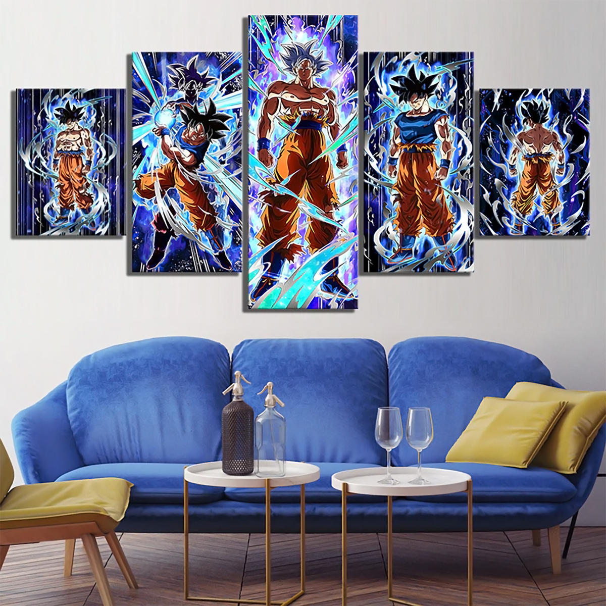 Dragon Ball - 5 Pieces Wall Art - Mastered Ultra Instinct Goku - Dragon Ball Poster - Dragon Ball Canvas