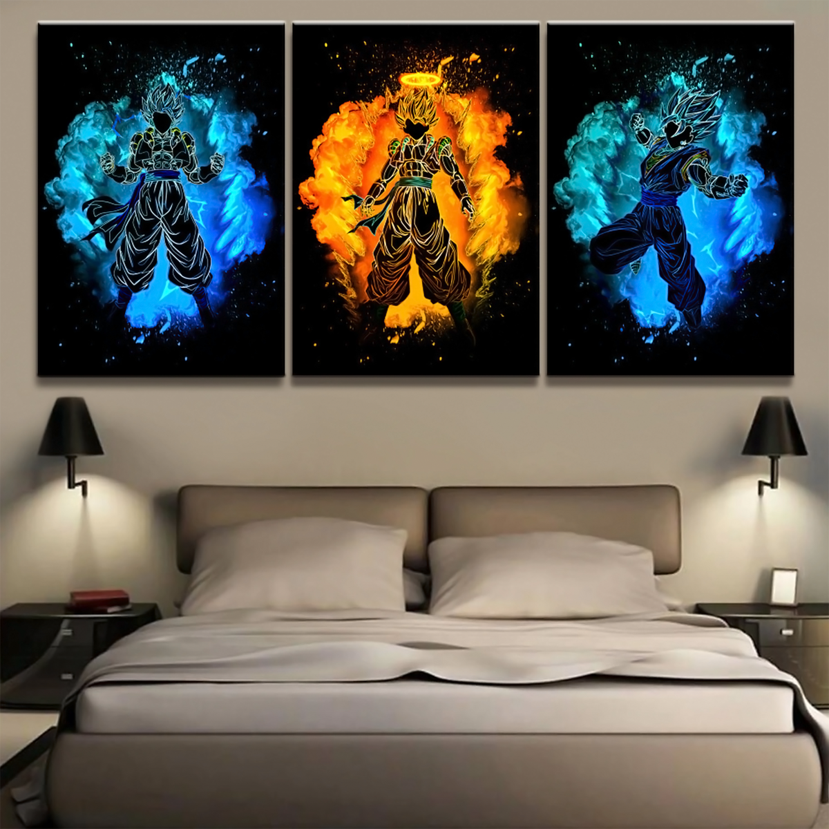 Dragon Ball - 3 Pieces Wall Art - Goku - Vegeta - Vegeto - Super Saiyan - Dragon Ball Poster - Dragon Ball Canvas