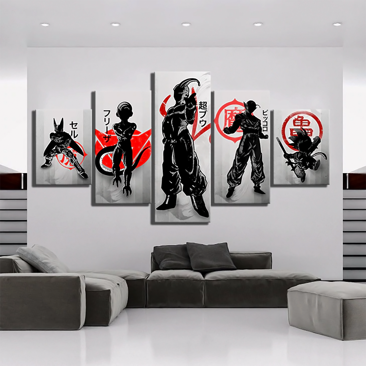 Dragon Ball - 5 Pieces Wall Art - Cell - Frieza - Majin Boo - Piccolo - Kid Goku - Dragon Ball Poster - Dragon Ball Canvas