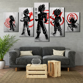 Dragon Ball - 5 Pieces Wall Art - Trunks - Vegeta - Goku - Gohan - Kid Goku - Dragon Ball Poster - Dragon Ball Canvas