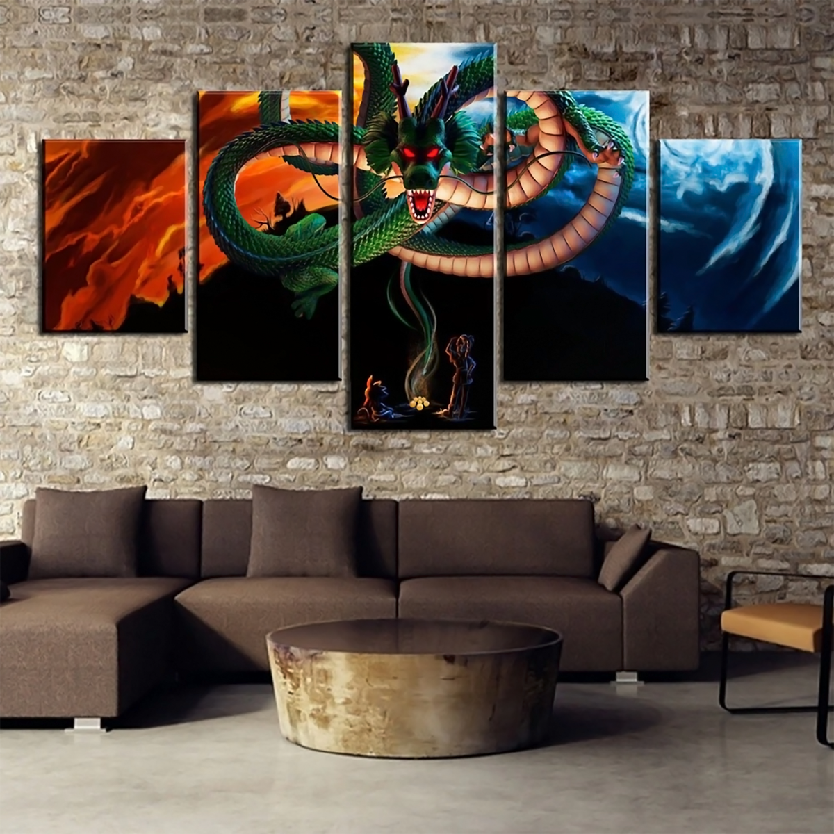 Dragon Ball - 5 Pieces Wall Art - Goku - Bulma - Shenlong - Dragon Ball Poster - Dragon Ball Canvas