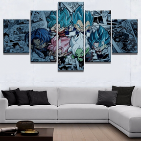 Dragon Ball - 5 Pieces Wall Art - Goku - Vegeta - Trunks - Black Goku - Dragon Ball Poster - Dragon Ball Canvas