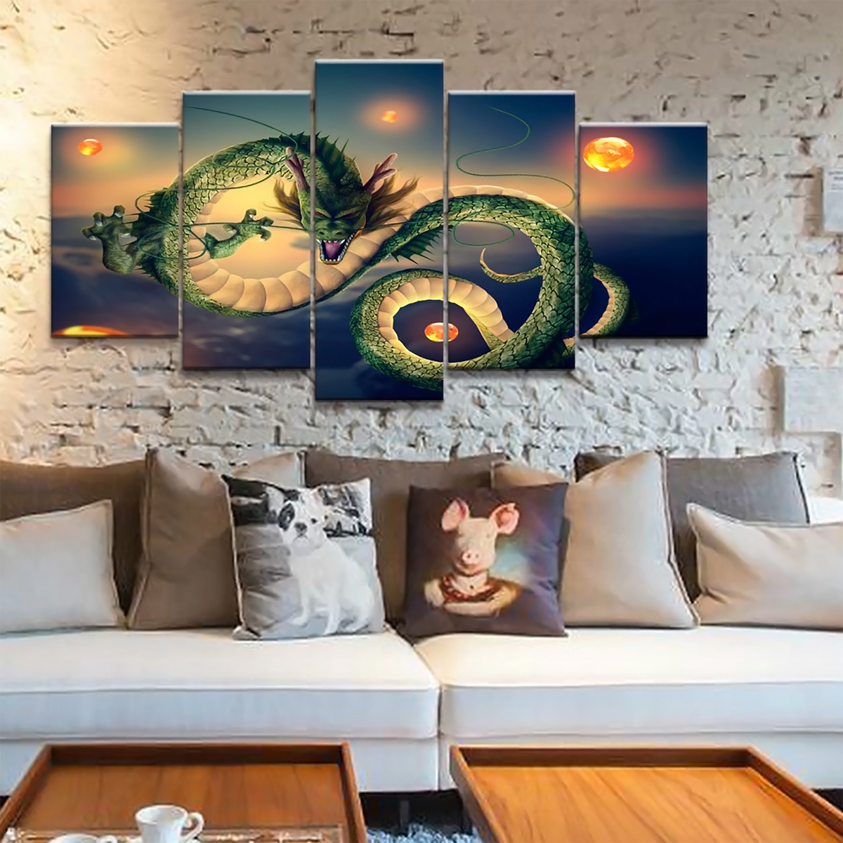 Dragon Ball - 5 Pieces Wall Art - Shenlong - Dragon Ball Poster - Dragon Ball Canvas