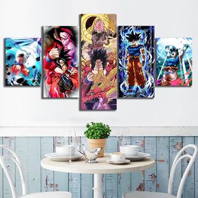 Dragon Ball - 5 Pieces Wall Art - Goku - Black Goku - Super Saiyan Rose - Super Saiyan 4 - Mastered Ultra Instinct - Dragon Ball Poster - Dragon Ball Canvas