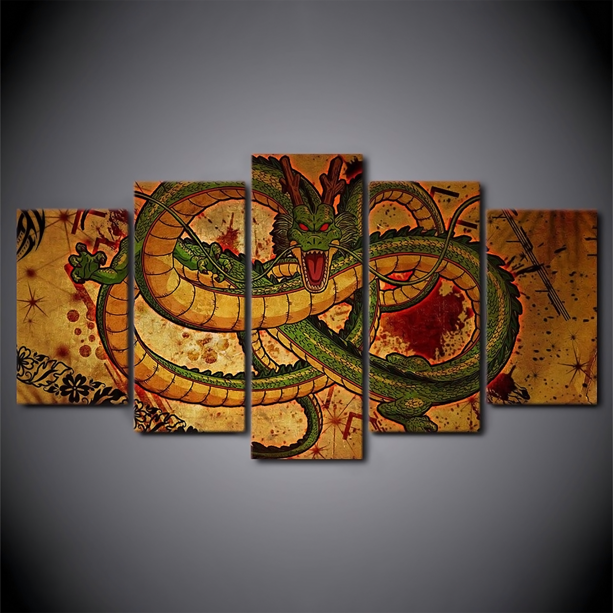 Dragon Ball - 5 Pieces Wall Art - Shenlong - Dragon Ball Poster - Dragon Ball Canvas