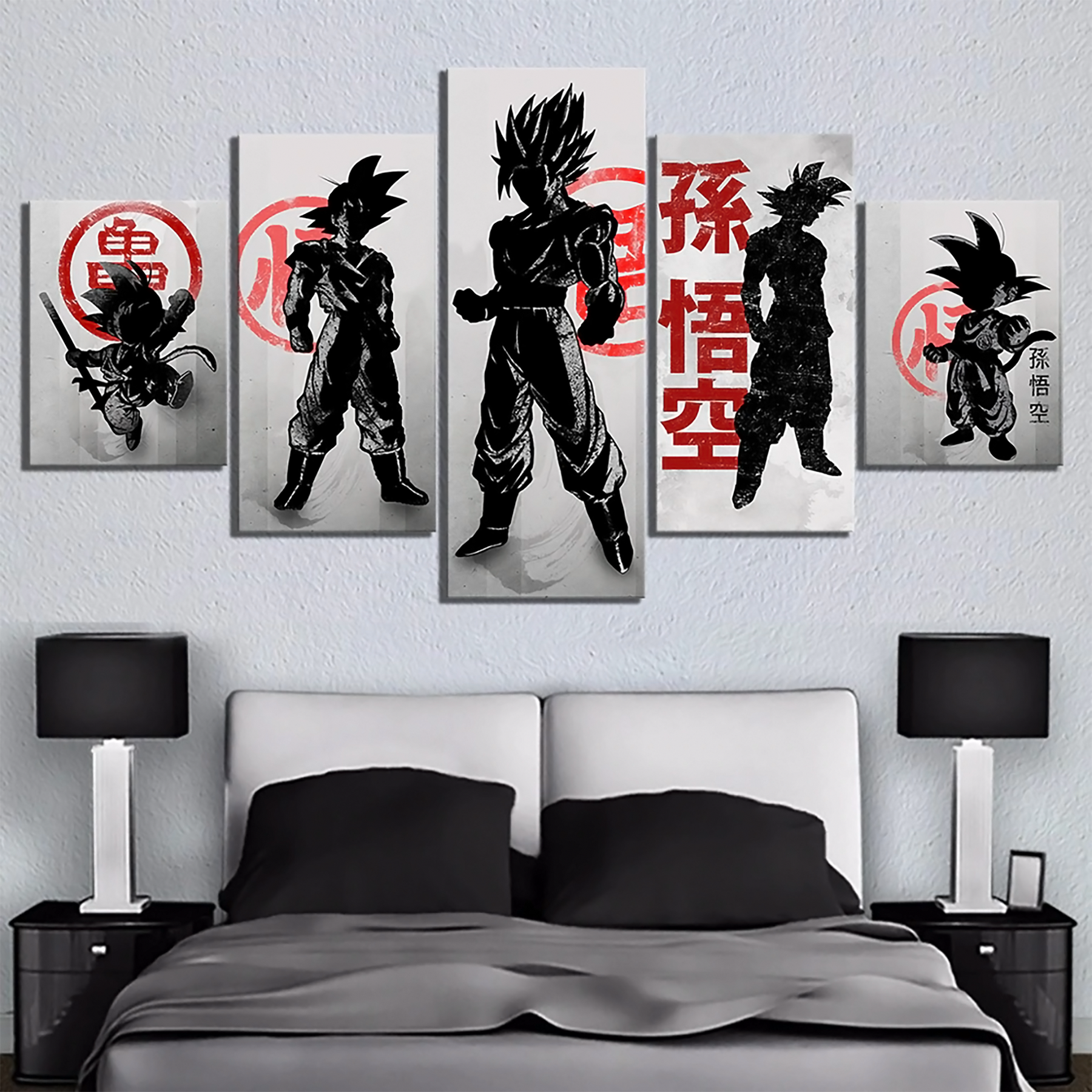 Dragon Ball - 5 Pieces Wall Art - Kid Goku - Goku - Vegeto - Dragon Ball Poster - Dragon Ball Canvas