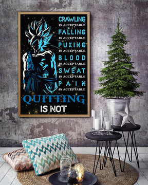 DR015 + DR049 - Quitting Is Not - It's Not Over When You Lose - It's Over When You Quit - Home Decoration - Vertical Poster - Vertical Canvas - Dragon Ball Poster