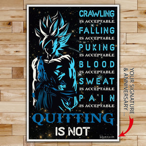 DR015 - Quitting Is Not - Goku - Vertical Poster - Vertical Canvas - Dragon Ball Poster