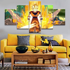 Dragon Ball - 5 Pieces Wall Art - Goku - Super Saiyan - Dragon Ball Poster - Dragon Ball Canvas