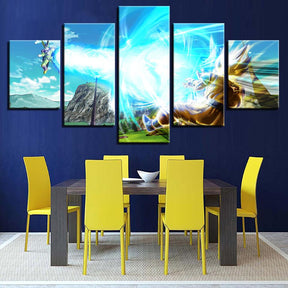 Dragon Ball - 5 Pieces Wall Art - Goku Vs Cell - Super Saiyan - Dragon Ball Poster - Dragon Ball Canvas