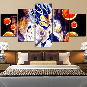 Dragon Ball - 5 Pieces Wall Art - Vegeta - Super Saiyan - Dragon Ball Poster - Dragon Ball Canvas