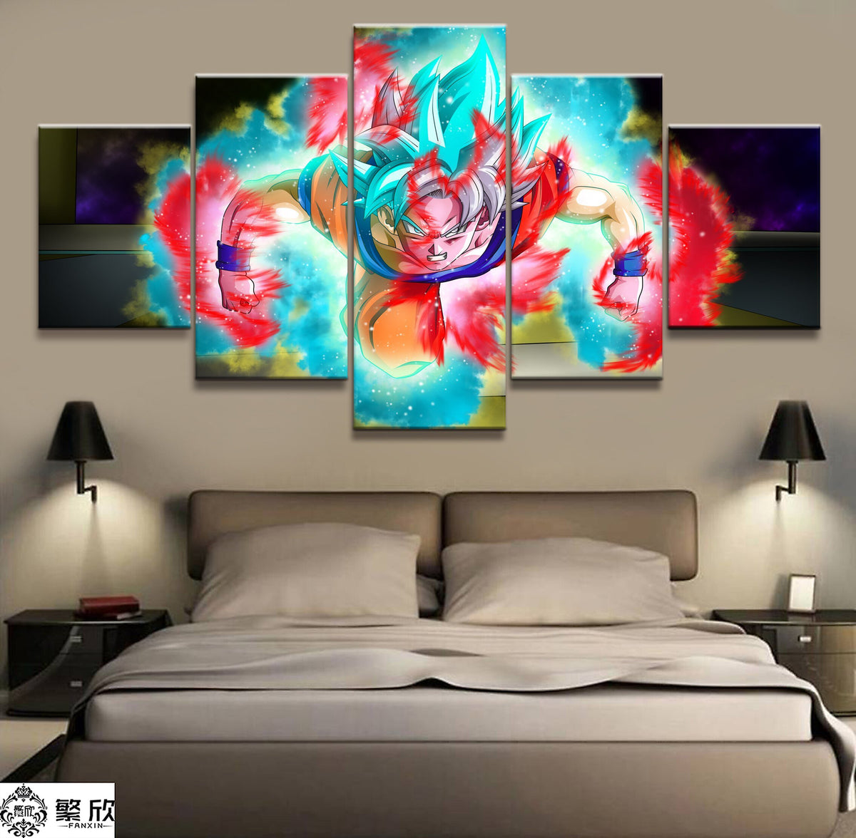 Dragon Ball - 5 Pieces Wall Art - Goku - Super Saiyan Blue - Dragon Ball Poster - Dragon Ball Canvas