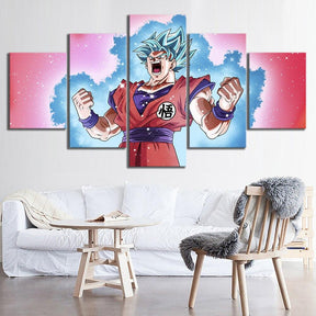 Dragon Ball - 5 Pieces Wall Art - Goku - Super Saiyan Blue - Dragon Ball Poster - Dragon Ball Canvas