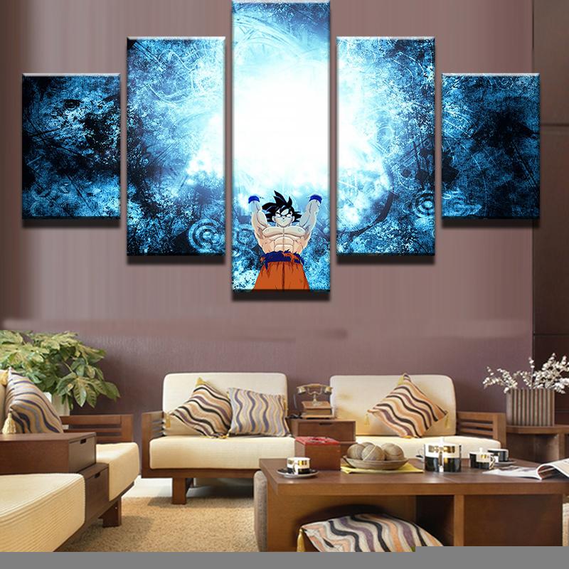 Dragon Ball - 5 Pieces Wall Art - Goku - Genki - Dragon Ball Poster - Dragon Ball Canvas