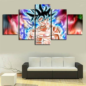 Dragon Ball - 5 Pieces Wall Art - Mastered Ultra Instinct Goku - Dragon Ball Poster - Dragon Ball Canvas