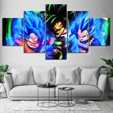 Dragon Ball - 5 Pieces Wall Art - Goku - Vegeta - Broly - Super Saiyan Blue - Dragon Ball Poster - Dragon Ball Canvas