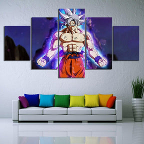 Dragon Ball - 5 Pieces Wall Art - Mastered Ultra Instinct Goku - Dragon Ball Poster - Dragon Ball Canvas