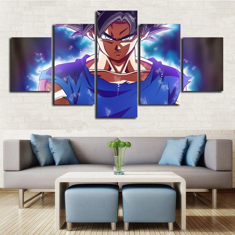 Dragon Ball - 5 Pieces Wall Art - Mastered Ultra Instinct Goku - Dragon Ball Poster - Dragon Ball Canvas