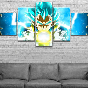 Dragon Ball - 5 Pieces Wall Art - Vegeta - Super Saiyan Blue - Dragon Ball Poster - Dragon Ball Canvas