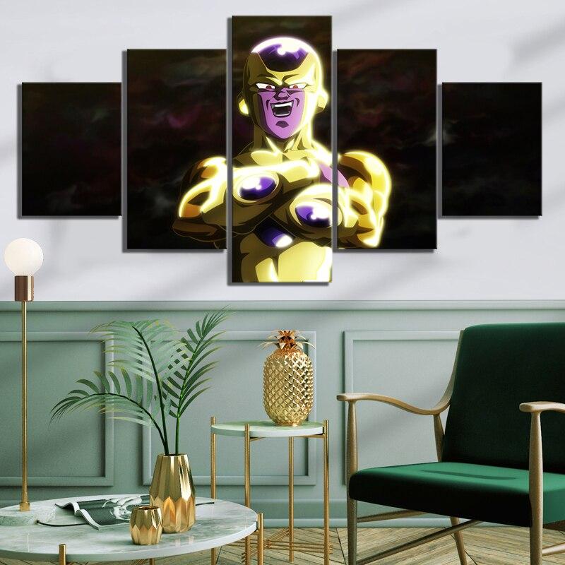 Dragon Ball - 5 Pieces Wall Art - Frieza Golden - Dragon Ball Poster - Dragon Ball Canvas