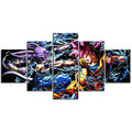 Dragon Ball - 5 Pieces Wall Art - Goku Vs Beerus - Super Saiyan God - Dragon Ball Poster - Dragon Ball Canvas