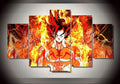 Dragon Ball - 5 Pieces Wall Art - Goku - Super Saiyan God - Dragon Ball Poster - Dragon Ball Canvas