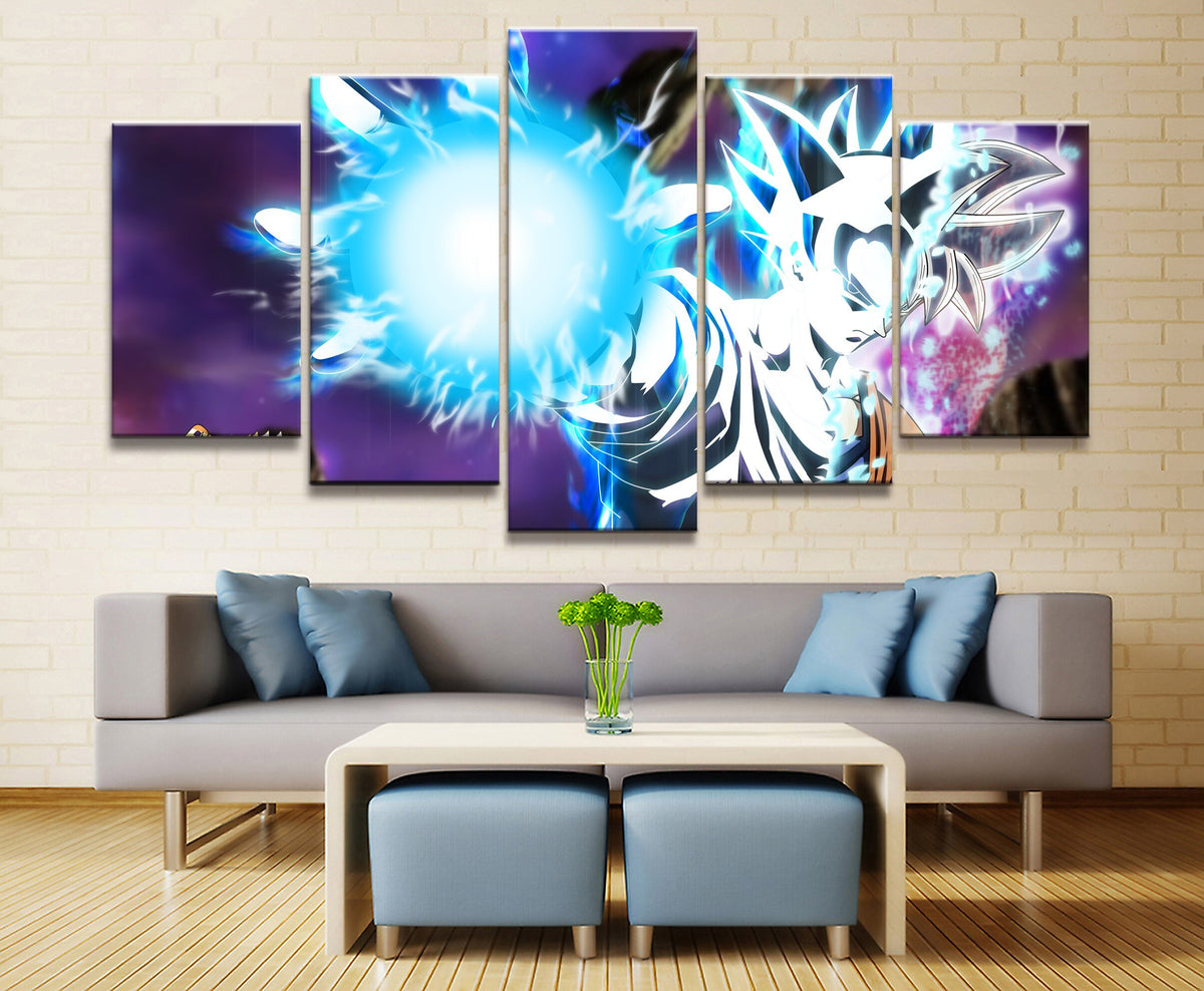 Dragon Ball - 5 Pieces Wall Art - Mastered Ultra Instinct Goku - Dragon Ball Poster - Dragon Ball Canvas