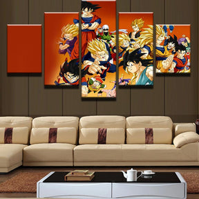 Dragon Ball - 5 Pieces Wall Art - Goku - Gohan - Vegeta - Trunks - Majin Boo - Dragon Ball Poster - Dragon Ball Canvas