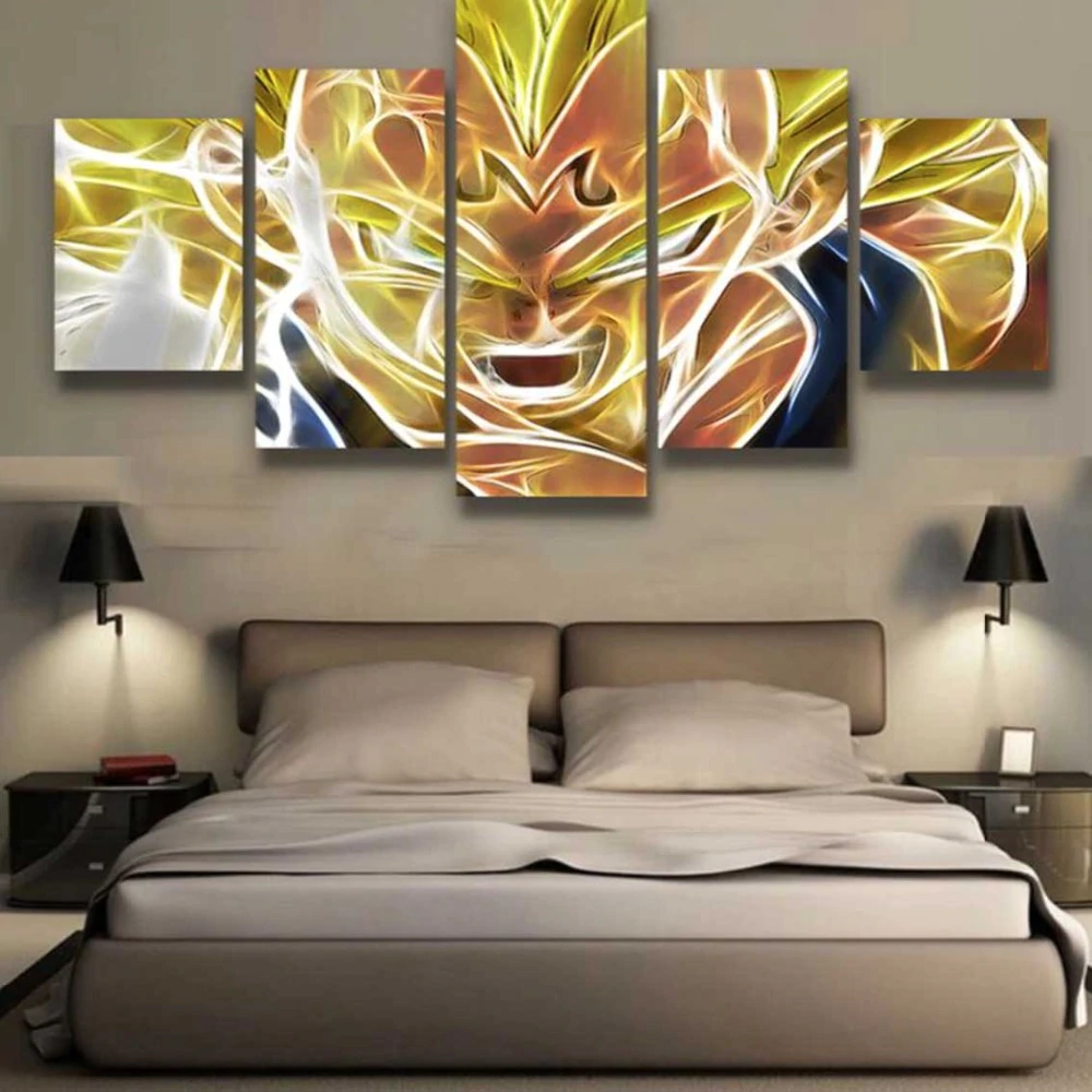 Dragon Ball - 5 Pieces Wall Art - Vegeta - Super Saiyan - Dragon Ball Poster - Dragon Ball Canvas