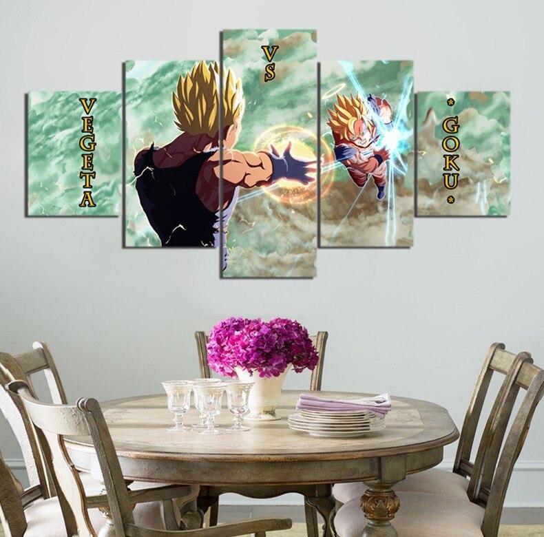 Dragon Ball - 5 Pieces Wall Art - Goku - Vegeta - Super Saiyan - Dragon Ball Poster - Dragon Ball Canvas