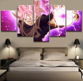 Dragon Ball - 5 Pieces Wall Art - Black Goku - Super Saiyan Rose - Dragon Ball Poster - Dragon Ball Canvas