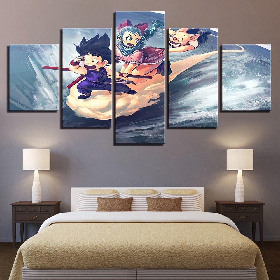 Dragon Ball - 5 Pieces Wall Art - Goku - Bulma - Oolong - Dragon Ball Poster - Dragon Ball Canvas