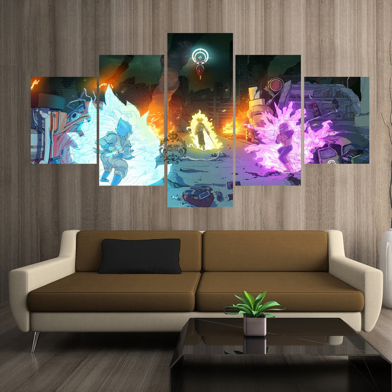 Dragon Ball 5 Pieces Wall Art Goku Vegeta Trunks Fusion Zama