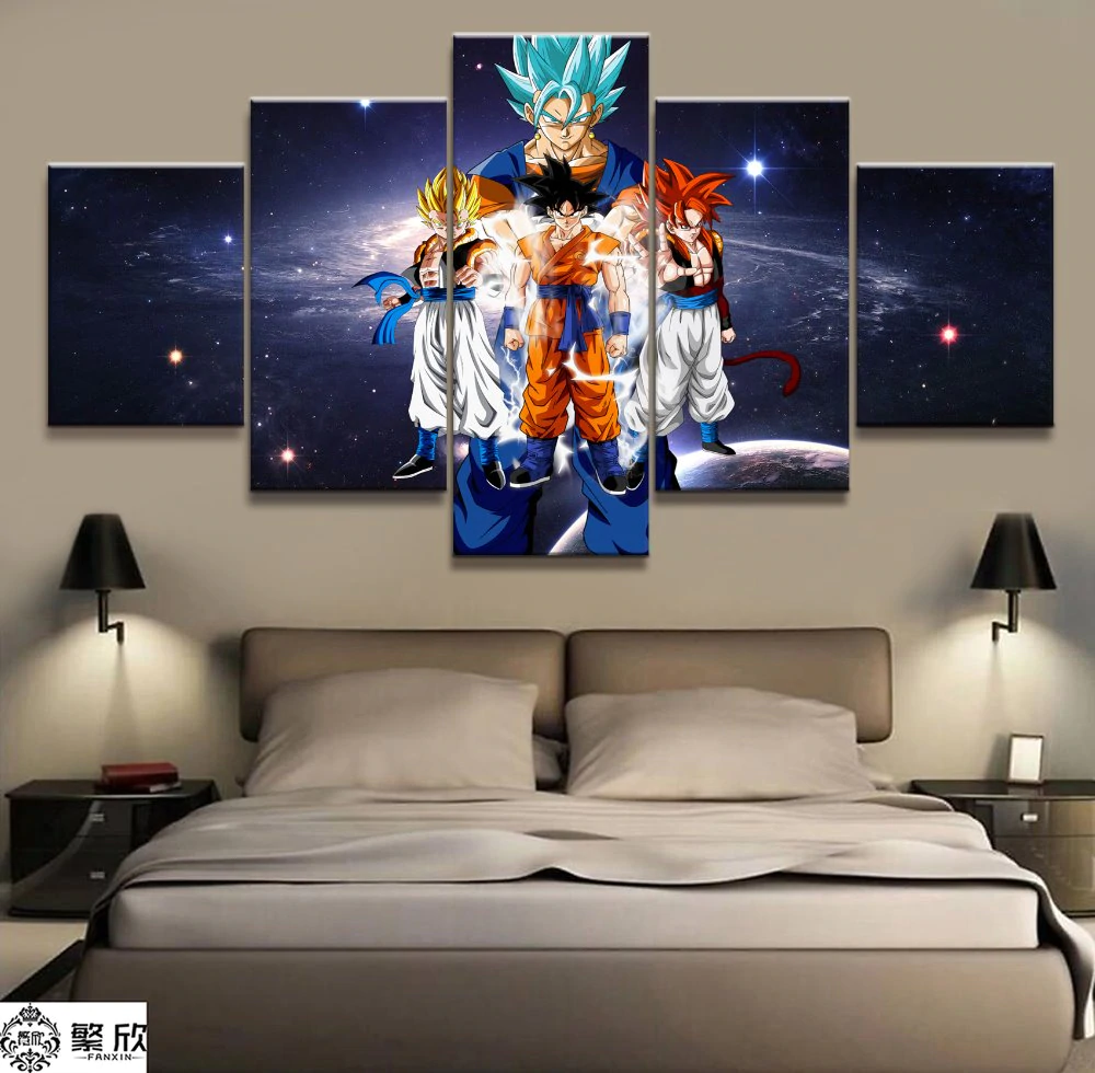 Dragon Ball - 5 Pieces Wall Art - Goku - Super Saiyan Blue - Super Saiyan - Mastered Ultra Instinct- Dragon Ball Poster - Dragon Ball Canvas