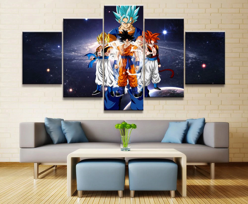 Dragon Ball - 5 Pieces Wall Art - Goku - Super Saiyan Blue - Super Saiyan - Mastered Ultra Instinct- Dragon Ball Poster - Dragon Ball Canvas