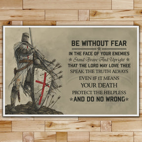 KT009 - Be Without Fear - English - Knight Templar Poster