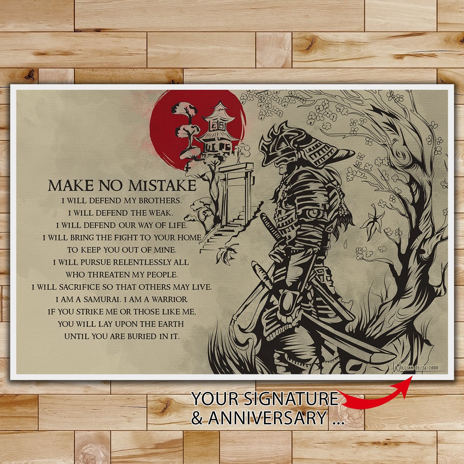 SA062 - Make No Mistake - English - Horizontal Poster - Horizontal Canvas - Samurai Poster