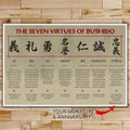 SA072 - The Seven Virtues Of Bushido - English - Horizontal Poster - Horizontal Canvas - Samurai Poster
