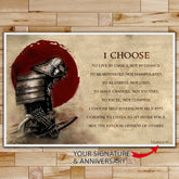 SA092 - I Choose - English - Horizontal Poster - Horizontal Canvas - Samurai Poster
