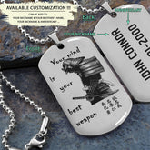 SAD028 - Your Mind Is Your Best Weapon English - Samurai - Engrave Silver Dog Tag