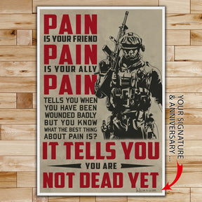 SD018 + SD033 - If -Show No Mercy - PAIN - It Tells You - You Are Not Dead Yet - Home Decoration - Vertical Poster - Vertical Canvas - Soldier Poster