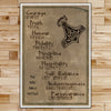 VK001 - Viking Poster - The Nine Noble Virtues - Vertical Poster - Vertical Canvas
