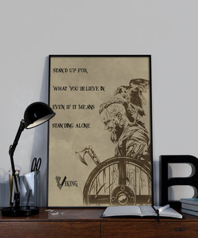 VK049 - Viking Poster - Standing Alone - Ragnar Lothbrok - Vertical Poster - Vertical Canvas