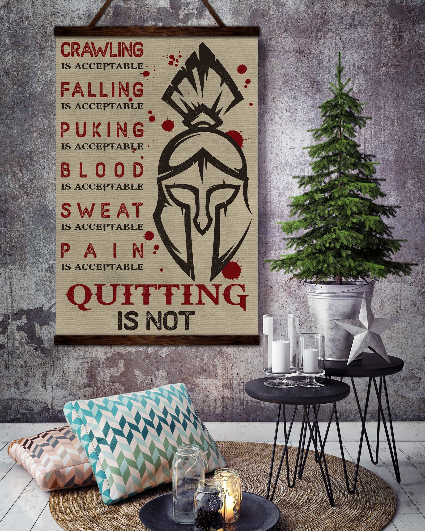 WA023 - Quitting Is Not - Spartan - Vertical Poster - Vertical Canvas - Warrior Poster