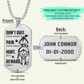 WAD043 - Don't Quit - Get A Reward From It - Spartan - Warrior - Engrave Silver Dog Tag